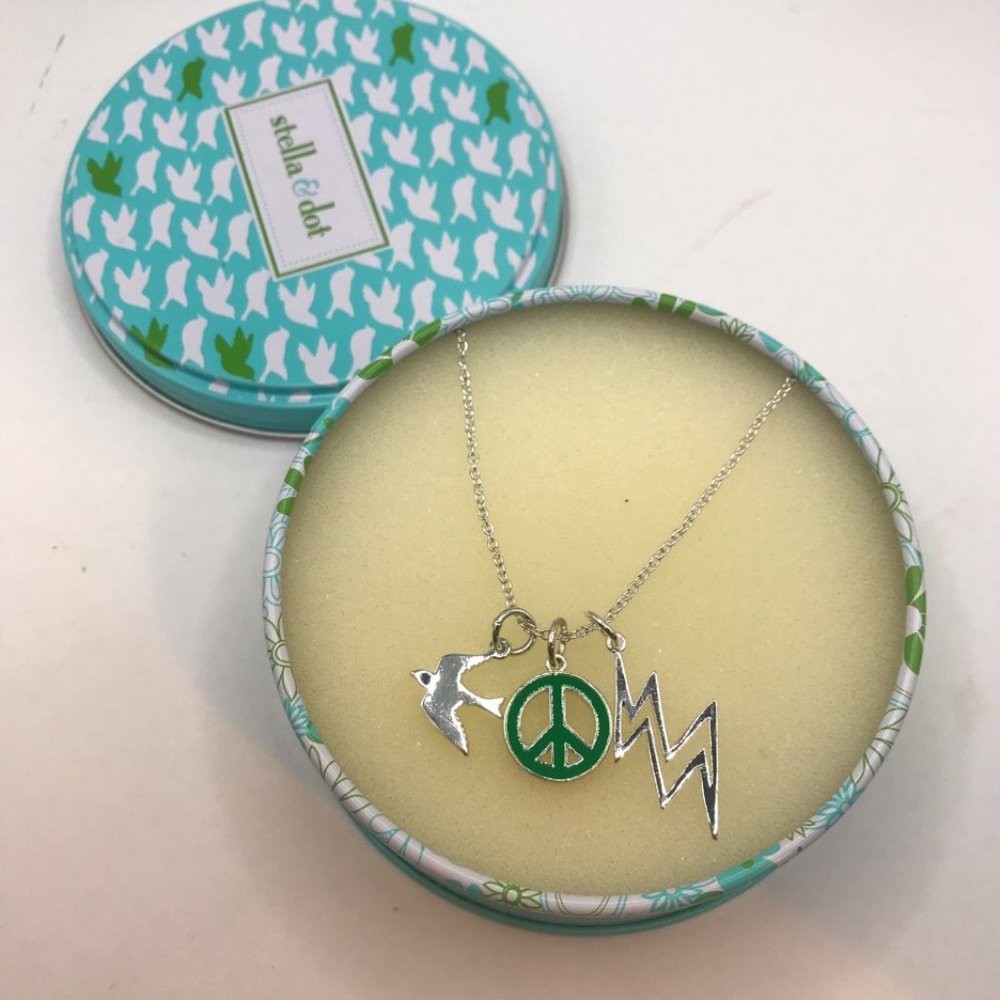 Peace Swap Charm Stella & Dot Necklace - N212